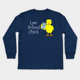 Law School Chick White Text Kids Long Sleeve T-Shirt